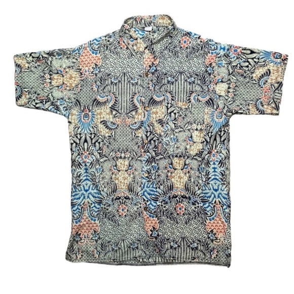 Hawaii Dragon Print Button Short Sleeve Shirt Men’s XL Large Lightweight Tiki - Picture 1 of 4